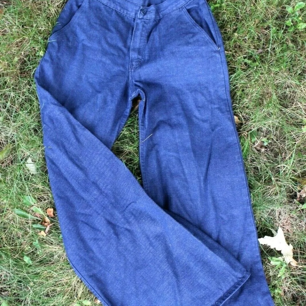 Vtg 1970's Flare Leg Bell Bottom Jeans Women's JCPENNEY Dark Wash 24x29 Hippy